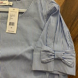 Vineyard Vines Striped Bow Sleeve Top